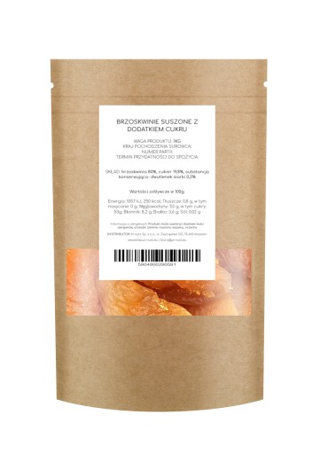 SUŠENÉ BROSKYNE S PRIDANÝM CUKROM 250g PI-ORECH