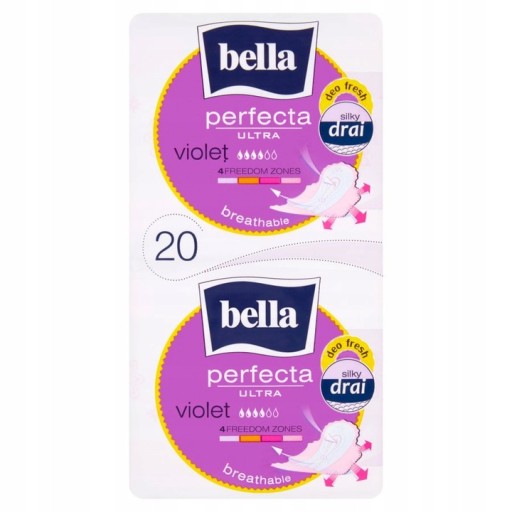 Bella Perfecta Ultra fialové hygienické vložky 20 ks.