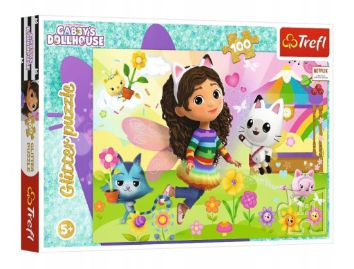 GLITTER PUZZLE 100 GLITTER GABI CAT DOME GABI puzzle pre deti +5l