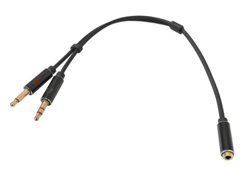 Adaptér CTIA JACK 3,5/4P/zásuvka-2xJACK 3,5/3P/VITALCO zástrčka 0,2m