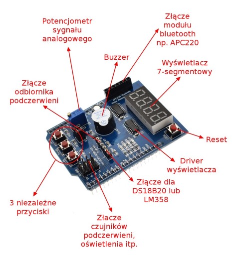448 Multifunkčný štít Arduino s displejom