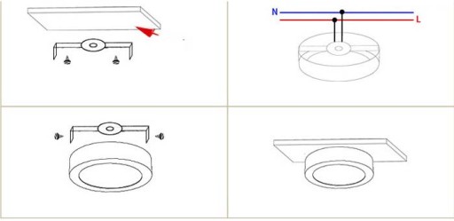 LED panelové svietidlo, prisadené stropné svietidlo, 6W, okrúhle, neutrálne biele
