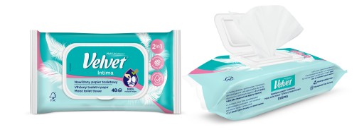Zamatový vlhčený toaletný papier INTIMA 1 ks