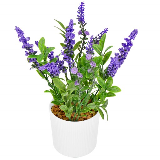 UMELÁ LEVANDUĽA V HRUBOM ČRENÁRE, UMELÉ KVETY 26 cm AKO ŽIVÝ KVETINÁČ