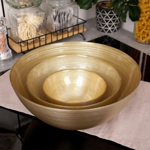Zlatá miska na šalát Moderná sklenená misa na občerstvenie 15 cm