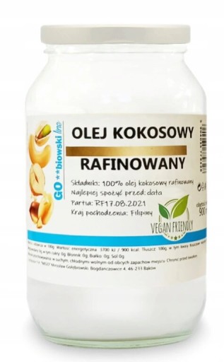 RAFINOVANÝ kokosový olej 900ml, PURE - MIGOgroup