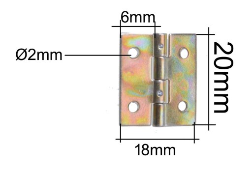 Pletený pánt 20 x 18mm, pozinkovaný zlato, 50 ks