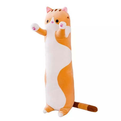 MASKOT, PLYŠOVÁ HRAČKA, DLHÝ MAČIČKA, PUDLIČKA, KLAMÁKA 50cm, HRAČKA, VANKÚŠ, HRUBÝ