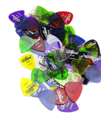 Trsátko gitarové, 6 ks, perové, TRANSPARENTNÉ