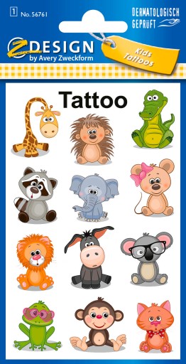 VODEODOLNÉ TETOVANIE PRE DETI - Zvieratká