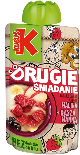 KUBUŚ Mousse Second Breakfast Banán Malina Krupicová kaša 100g