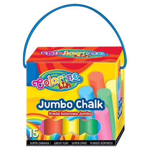 Jumbo farebná krieda, 15 ks pre deti na chodníky