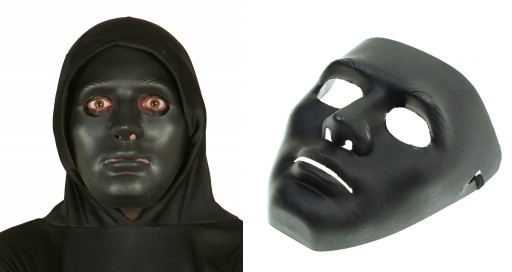 plastová maska BLACK dark face Halloween