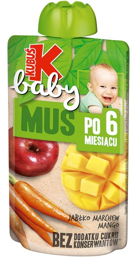 KUBUŚ Baby jablková mrkva mangová pena 6 m+ 100g