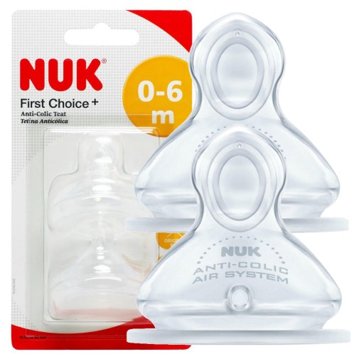 NUK Silikónový cumlík na fľašu 0-6m M First Choice+ 2 ks