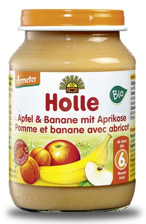 Jablko banán marhuľa 190g Holle