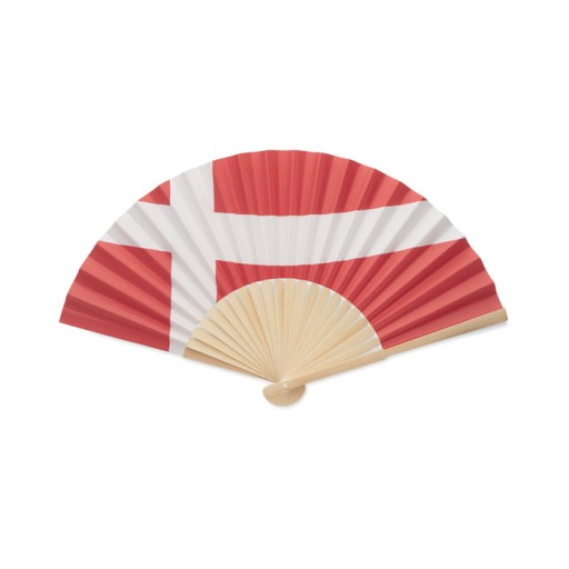 Bambusový ventilátor s vlajkou | Ventilátor ventilátor | Dánsko