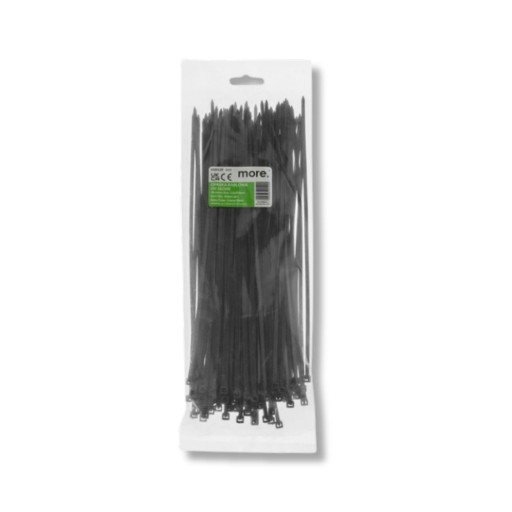 Svorka na viazanie káblov 3,6 X 250mm ČIERNA 100 kusov ECOLIGHT