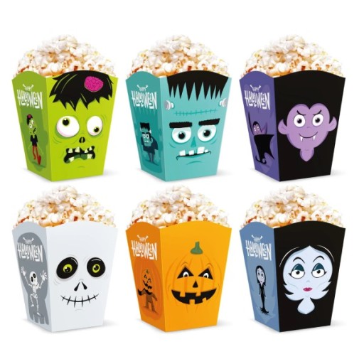 Popcorn boxy Halloween Monsters 6 ks.