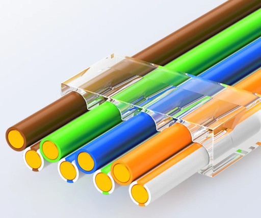 RJ45 zástrčka 8P8C cat5E priechodná EZ 10 ks internet