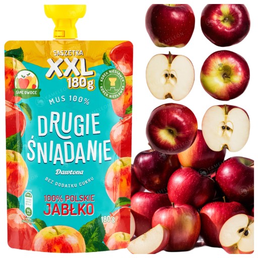 DAWTONA MUS XXL DRUHÉ RAŇAJKY OVOCIE, bez cukru, 100% POLSKÉ JABLKO 180G