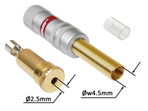JACK zásuvka 2,5mm 3P TRS stereo HQ CHROME-GOLD VITALCO