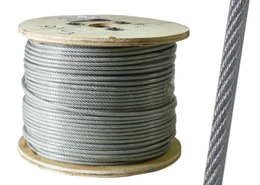 1m lano PVC oceľové lanko 6mm 6x19+FC pozinkované - narežeme na mieru