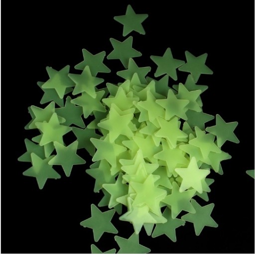 Fluorescenčné hviezdy, 100 kusov, žlté
