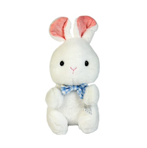ZAJAČIK MASKOT BIELY PLYŠOVÝ HRAČKA S MOTÝLIKOM 23 cm