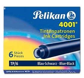 Krátke modro-čierne náboje Pelikan (6 ks.)