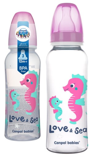 ÚZKA FĽAŠA 250ML CANPOL cumlík 12M+LOVE&SEA