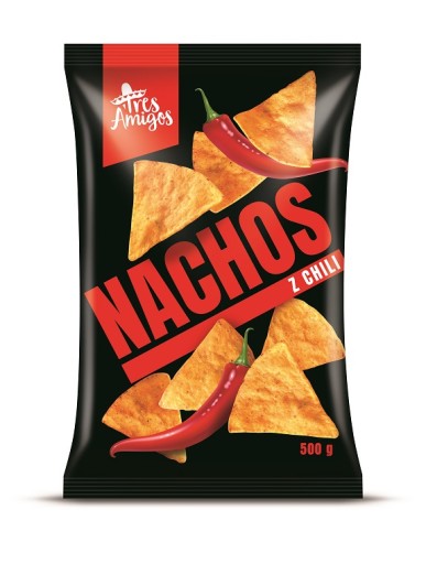 Fanex NACHOS HORÚCE 500 G TRES AMIGOS chrumkavé PIKANTOVÉ nachos s CHILI