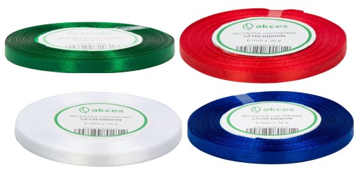 4 x Saténová stuha 6mm 32m - VIANOČNÁ SET