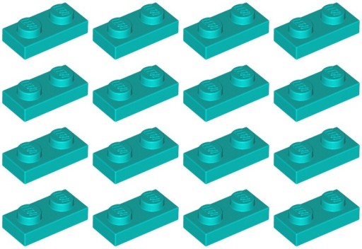 LEGO PLATE 3023 1x2 tyrkysová NOVINKA (6g) 16 ks.