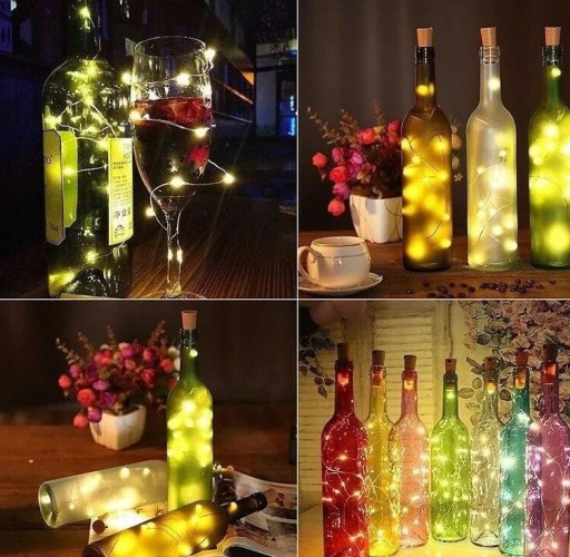 viečko FĽAŠE 20 LED SVIETID NA SOLÁRNY DRÔT
