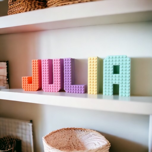 KAJAWIS Stojace písmená 3D písmená v štýle LEGO XL dekorácie do izby Názov BIO