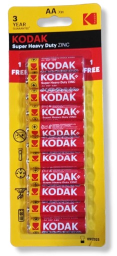Kodak AA zinkovo-uhlíková batéria (R6) 11 ks.