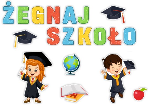 VÝZDOBA ŠKOLY NA KONCI ROKA - VYUČOVANIE: Zbohom ŠKOLA (19 prvkov) VEĽKÁ