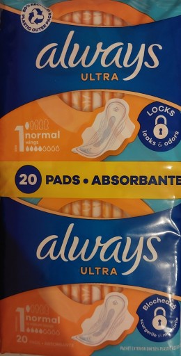 Always ultra 1 podložky s krídelkami LOCKS úniky & zápachy 20 ks.
