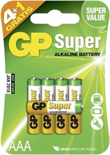 GP AAA alkalická batéria (R3) 5 ks