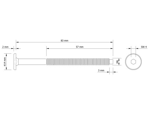 10x metrická skrutka M6 x 80 mm biela pozinkovaná nábytková skrutka s vložením