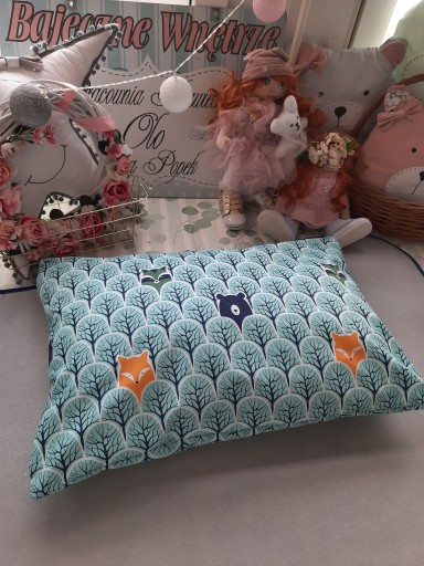 Bavlnená obliečka na vankúš BEAR FOX MINT LEAVES 60x50
