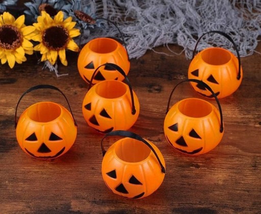 Prívesky s lampášom tekvica vedro Halloweenska dekorácia 6 KS