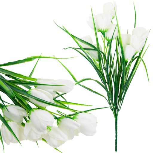 TULIPÁNY KYTICE TULIPÁNOV UMELÉ BIELE KVETY V KYTICI TULIPÁNOV 10 ks