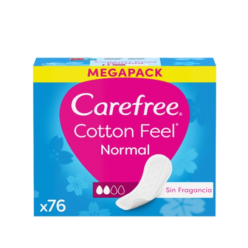 CAREFREE Bavlnené slipové vložky, neparfumované, 76 ks