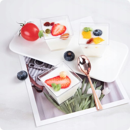 DEZERTNÝ POHÁR Šálky SNACK Square Dessert 120ml 24ks