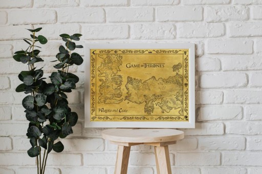 Hra o tróny Mapa Westerosu a Essosu - plagát 40x50 cm