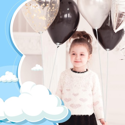 Ekologické Balónové palice s košíkmi Balóniky Birthday Communion 10 ks