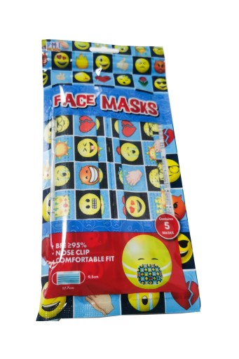 MASKY JEDNORÁZOVÉ EMOJI MASKY 17,7x9,5cm 5 ks
