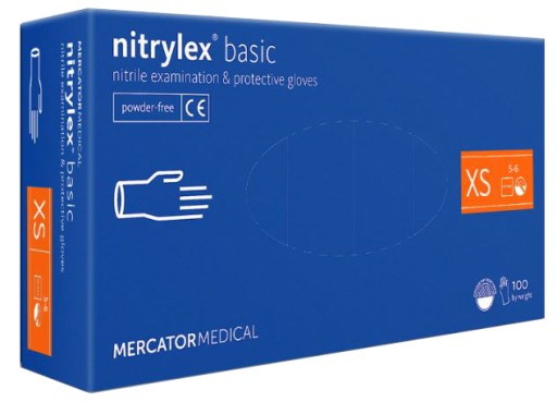 RUKAVICE NITRYLEX BASIC TMAVOMODRÉ BEZ PÚDROVÉ 6-XS 100 ks.